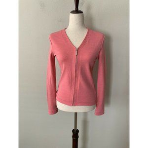 Vintage VERSUS by GIANNI VERSACE Women's Sz S / 42 Pink Wool Jacket Full Zip